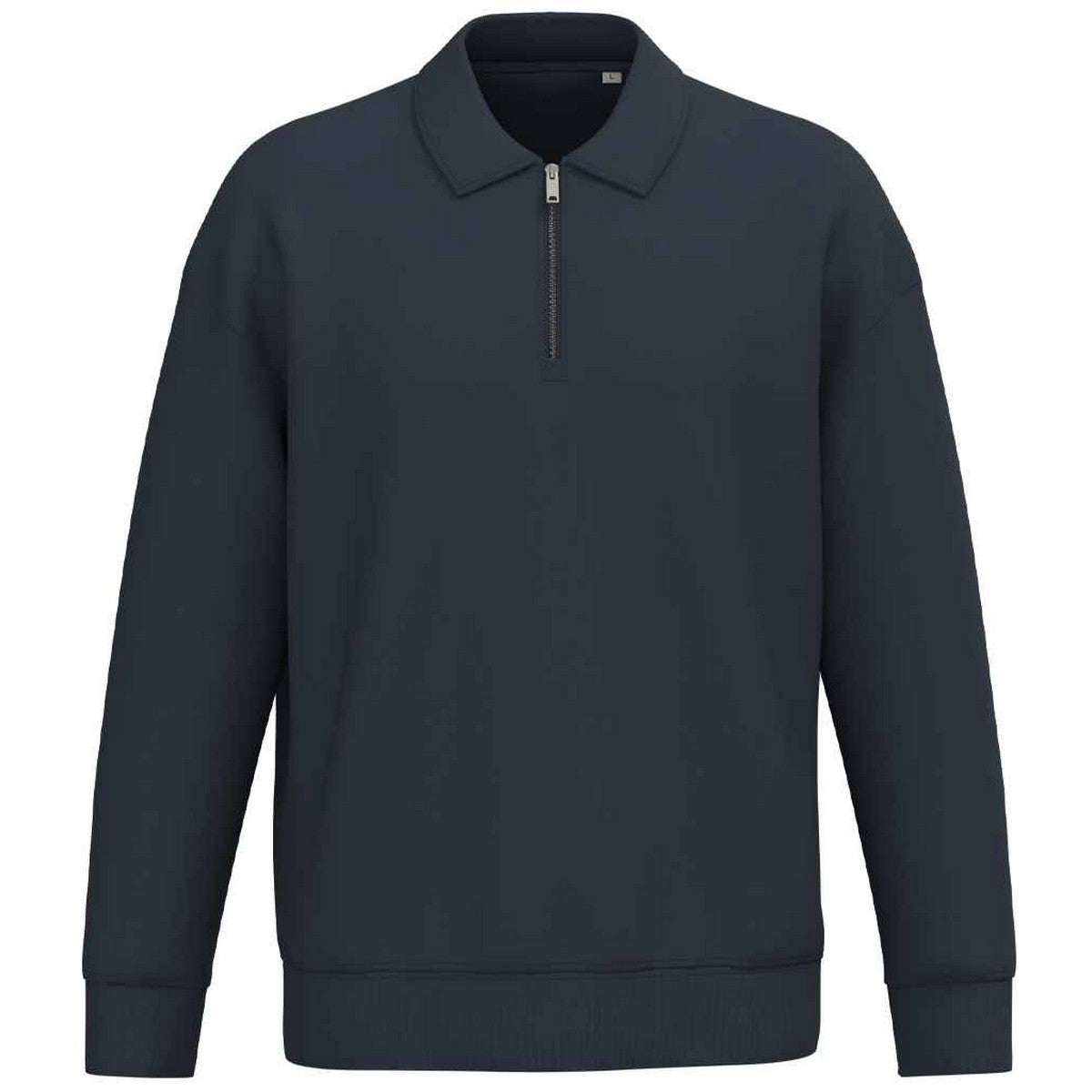 Navy - Front - Native Spirit Unisex Adult Quarter Zip Sweatshirt