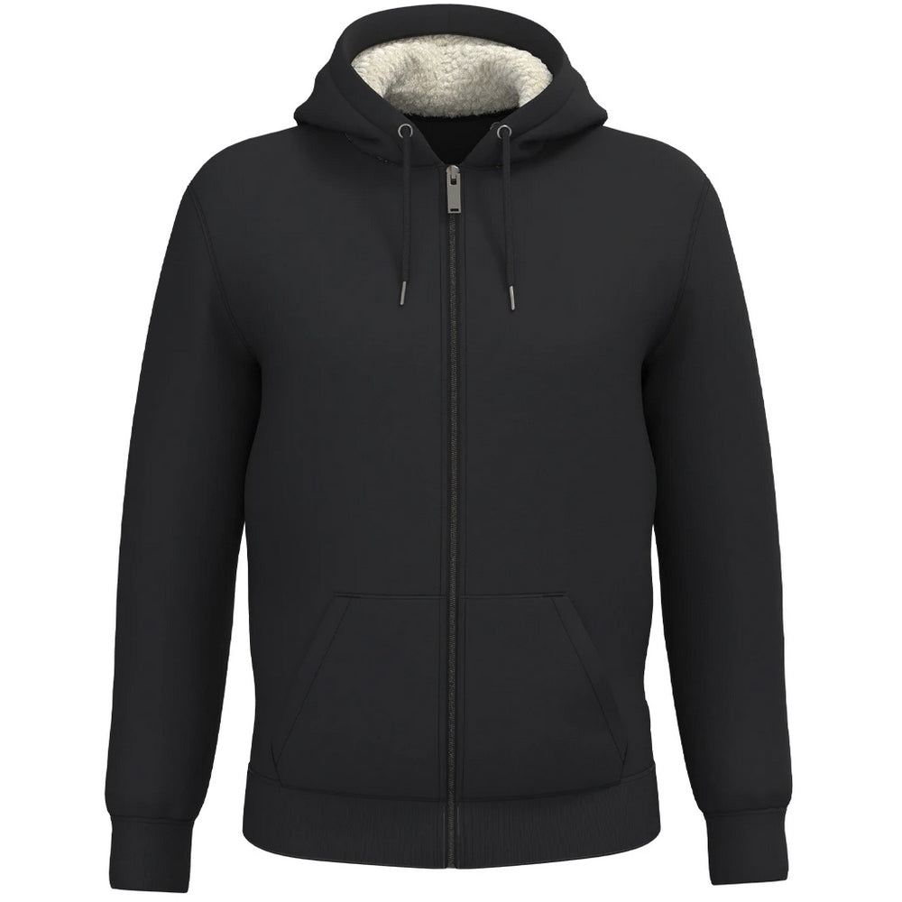 Black - Front - Native Spirit Unisex Adult Sherpa Lined Full Zip Jacket