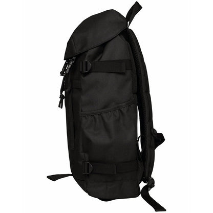 Black - Side - Native Spirit Plain Recycled Polyester Backpack
