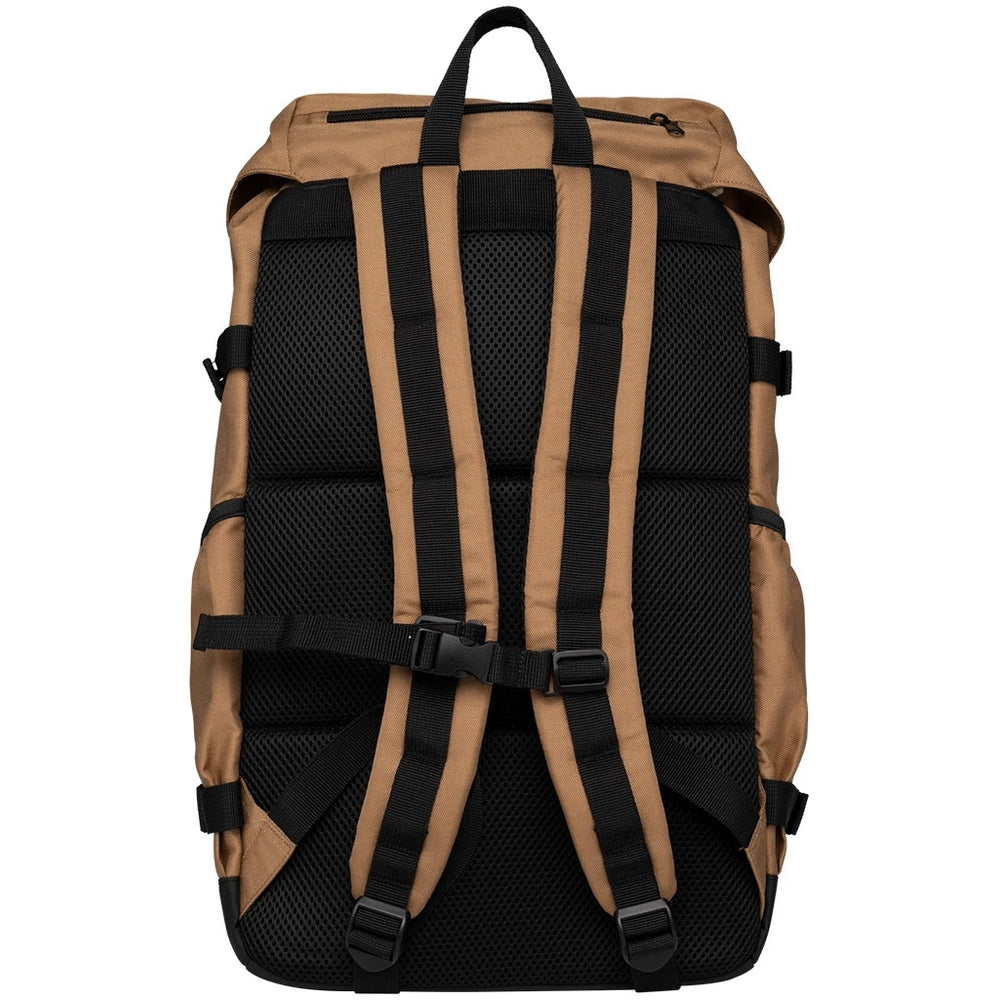 Dark Camel-Black - Back - Native Spirit Plain Recycled Polyester Backpack