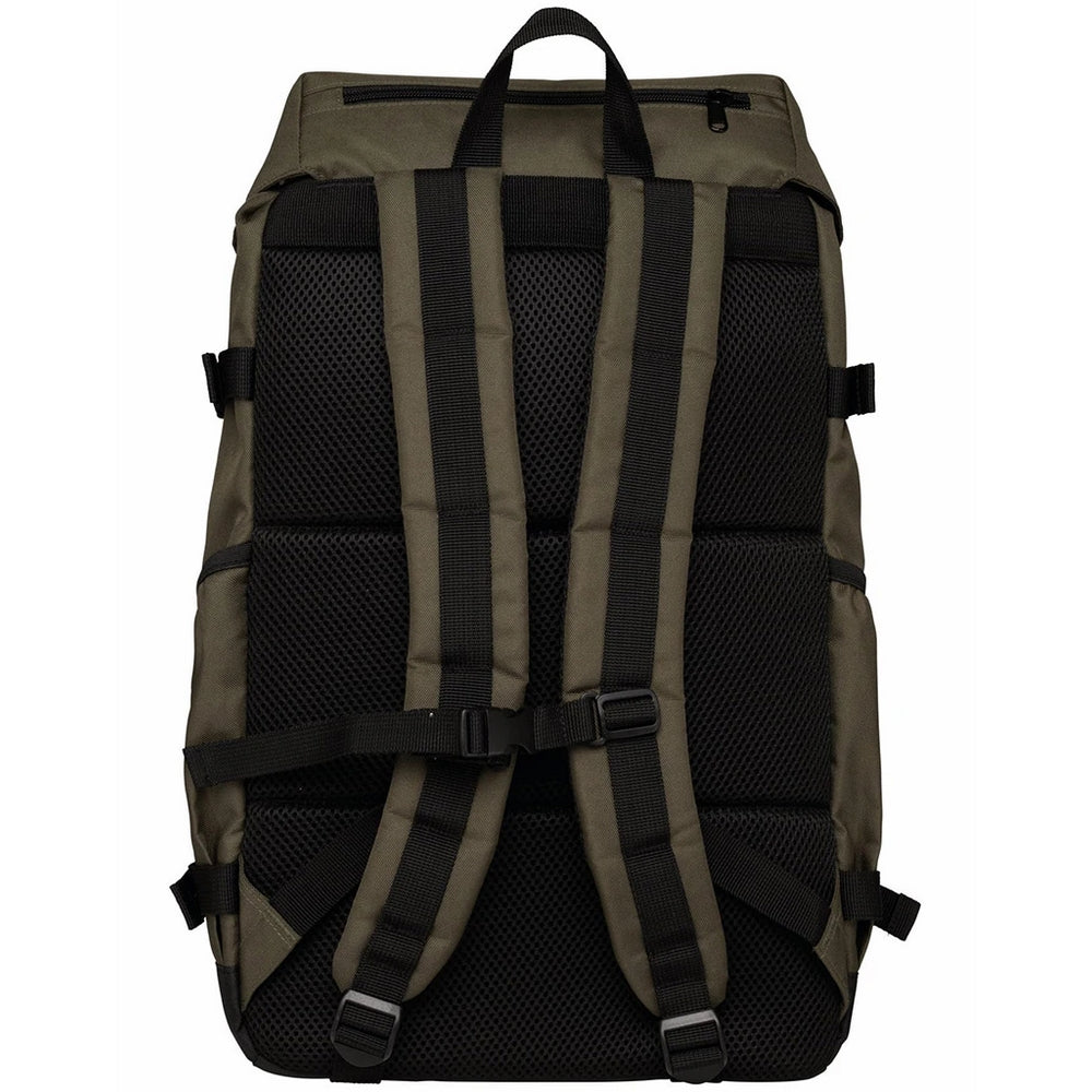 Organic Khaki-Black - Back - Native Spirit Plain Recycled Polyester Backpack