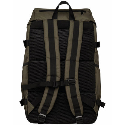 Organic Khaki-Black - Back - Native Spirit Plain Recycled Polyester Backpack