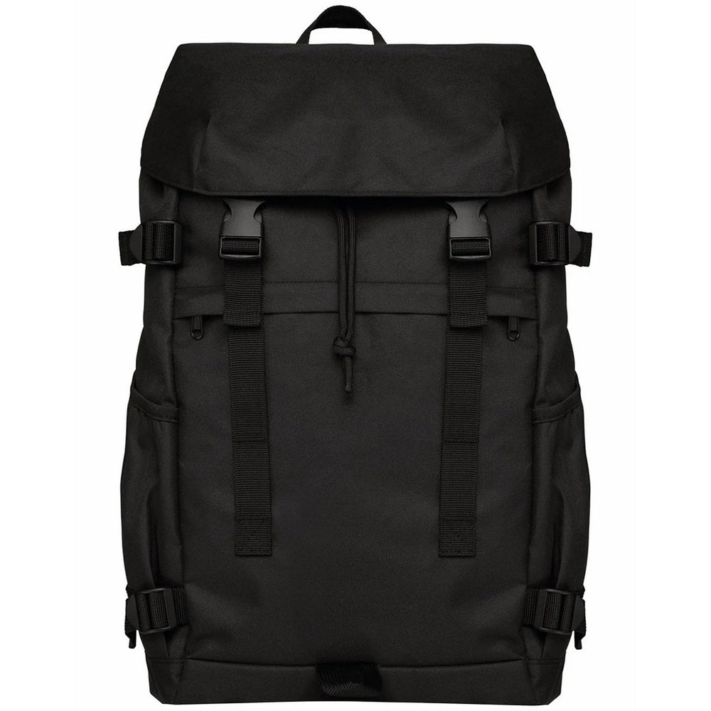 Black - Front - Native Spirit Plain Recycled Polyester Backpack
