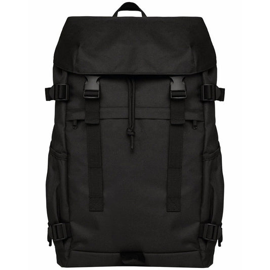 Black - Front - Native Spirit Plain Recycled Polyester Backpack