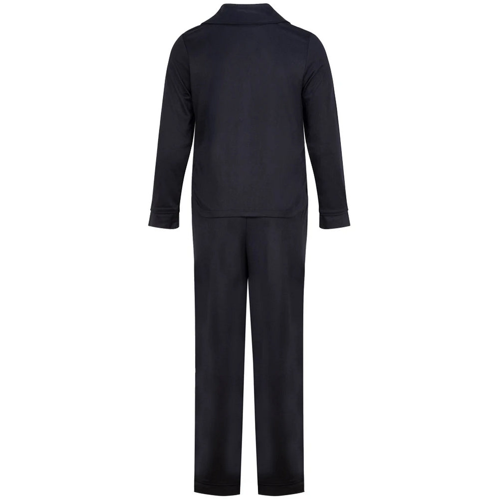 Black - Back - Towel City Womens-Ladies Soft Touch Long-Sleeved Pyjama Set