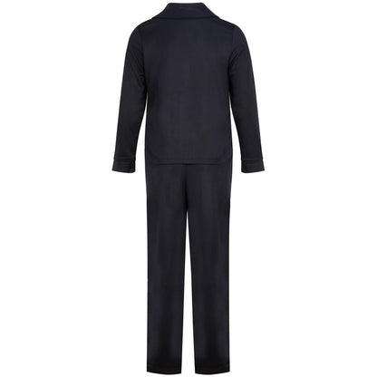 Black - Back - Towel City Womens-Ladies Soft Touch Long-Sleeved Pyjama Set