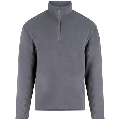 Solid Grey - Front - PRO RTX Mens Quarter Zip Fleece Jacket