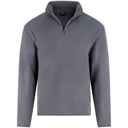 Solid Grey - Side - PRO RTX Mens Quarter Zip Fleece Jacket