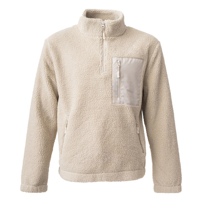 Natural - Front - Ravine Unisex Adult Borg Quarter Zip Fleece Jacket