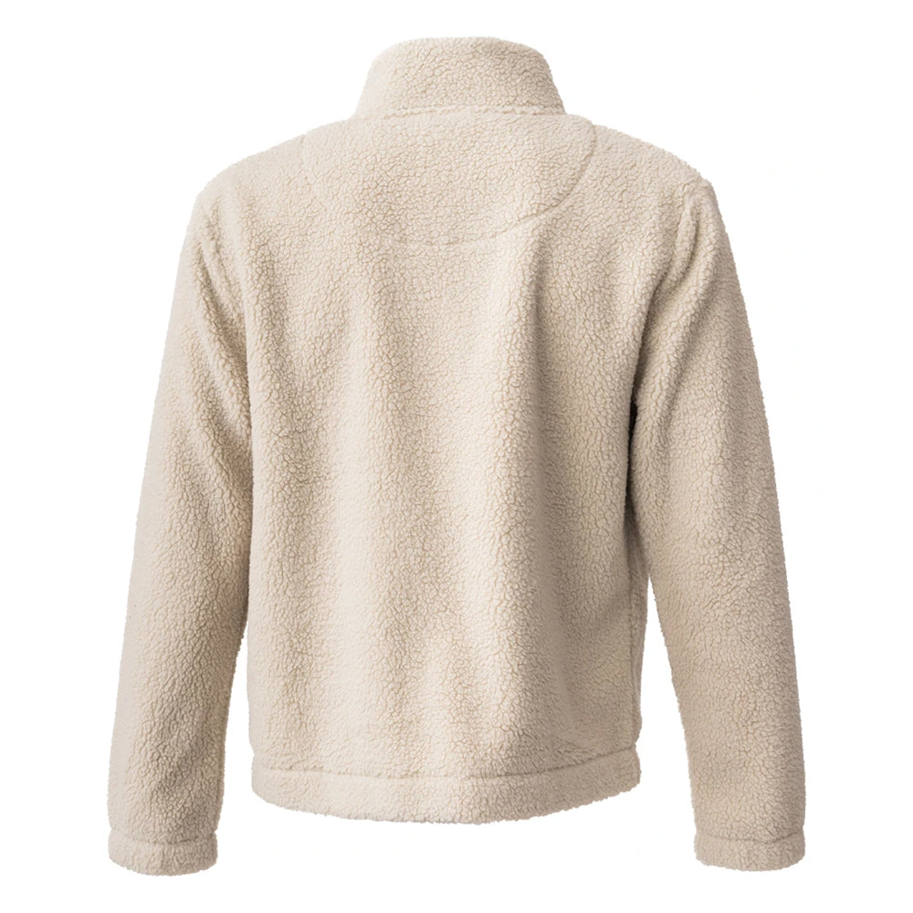 Natural - Back - Ravine Unisex Adult Borg Quarter Zip Fleece Jacket
