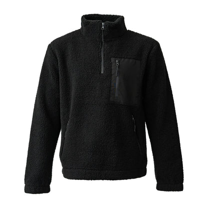Black - Front - Ravine Unisex Adult Borg Quarter Zip Fleece Jacket