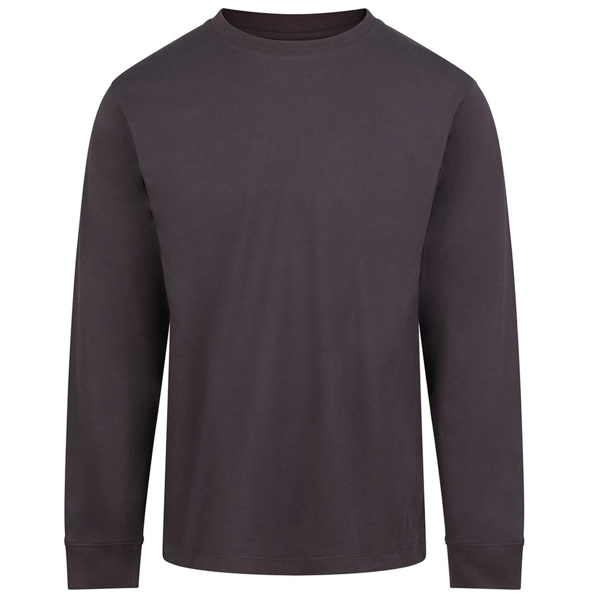 Solid Charcoal - Front - Awdis Unisex Adult Long-Sleeved T-Shirt