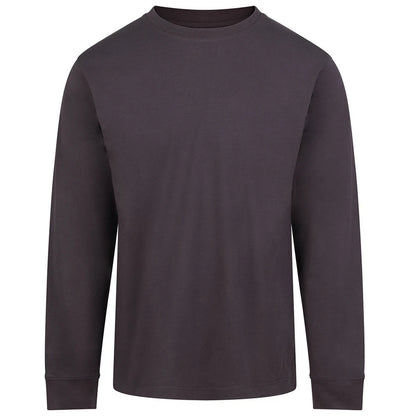 Solid Charcoal - Front - Awdis Unisex Adult Long-Sleeved T-Shirt
