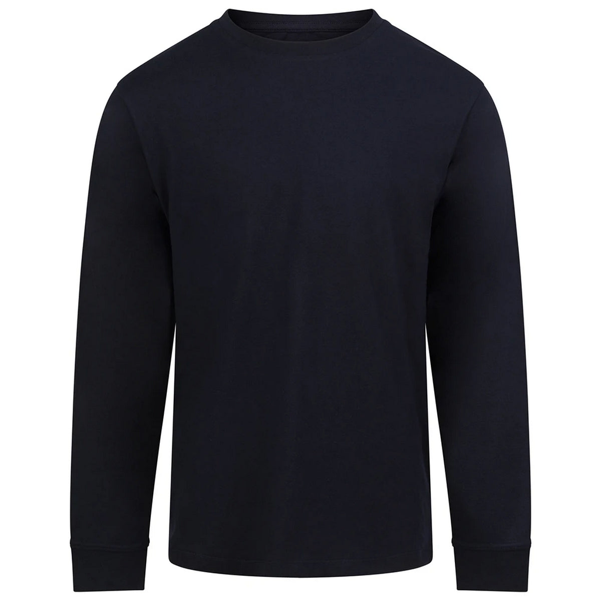 Deep Black - Front - Awdis Unisex Adult Long-Sleeved T-Shirt