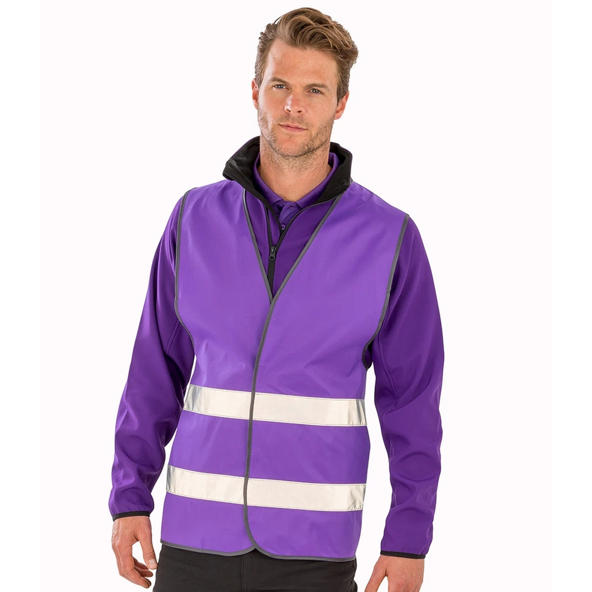 Purple - Side - Result Core Unisex Adult Enhanced Hi-Vis Vest