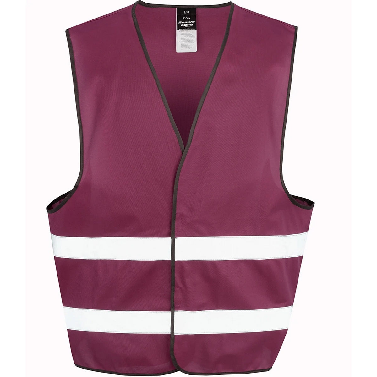 Burgundy - Front - Result Core Unisex Adult Enhanced Hi-Vis Vest