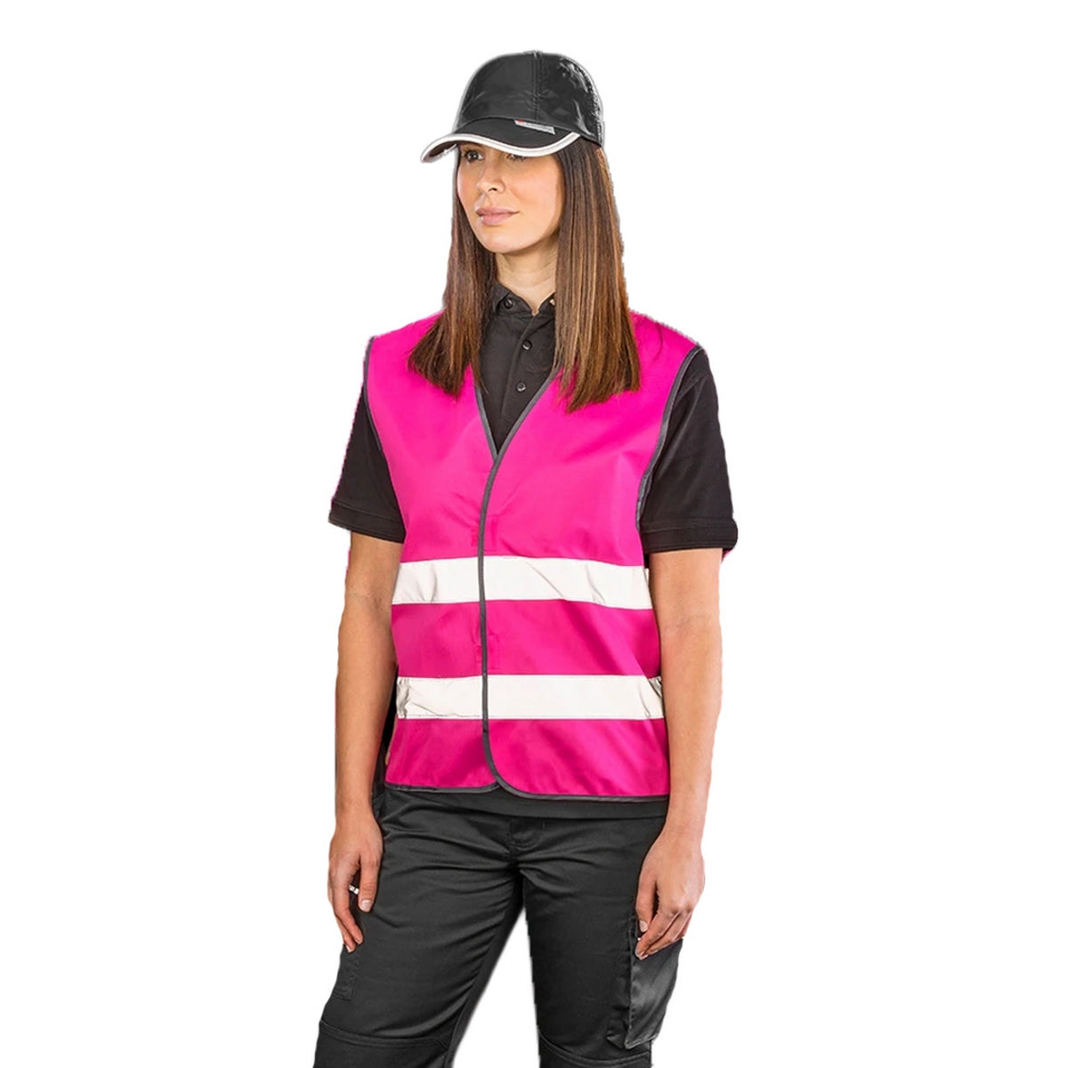 Fluorescent Pink - Back - Result Core Unisex Adult Enhanced Hi-Vis Vest