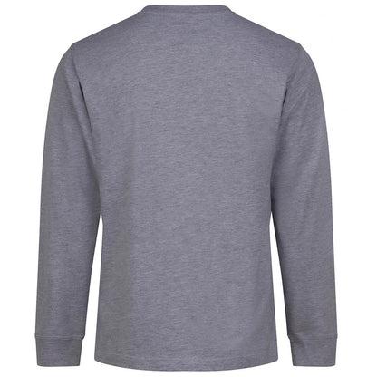 Heather Grey - Back - Awdis Unisex Adult Plain Long-Sleeved T-Shirt