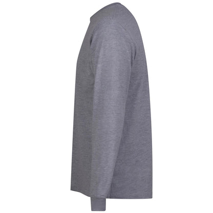Heather Grey - Side - Awdis Unisex Adult Plain Long-Sleeved T-Shirt