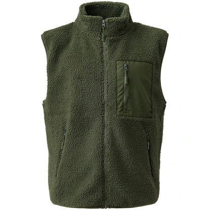 Olive Green - Front - Ravine Unisex Adult Borg Gilet