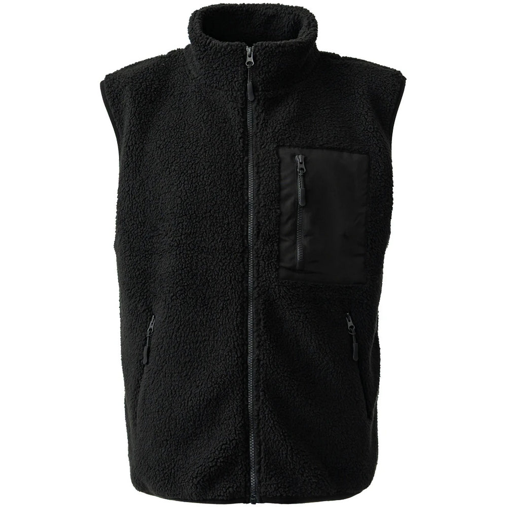 Black - Front - Ravine Unisex Adult Borg Gilet