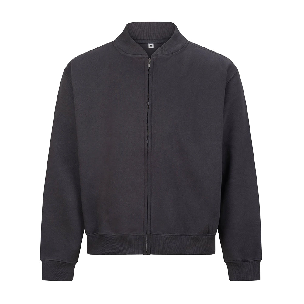 Solid Charcoal - Front - Awdis Unisex Adult Signature Heavyweight Sweat Jacket