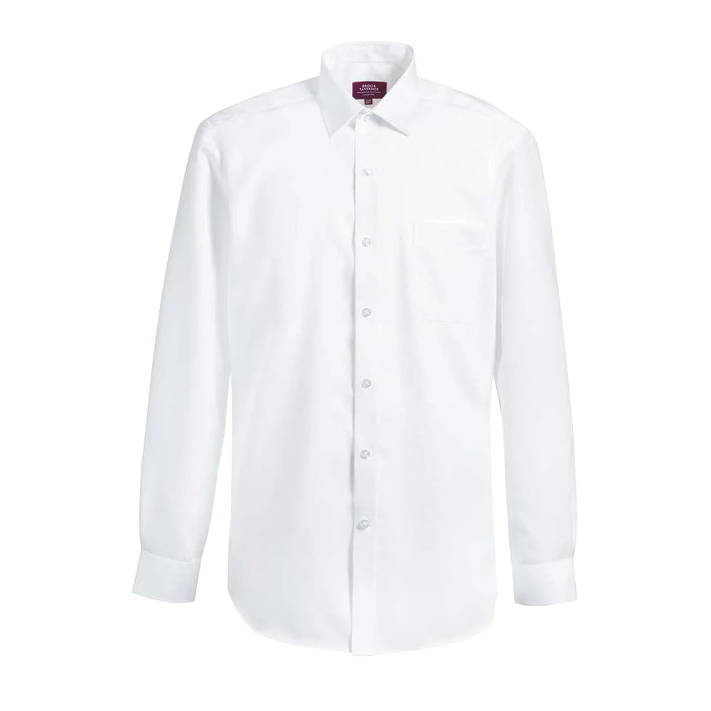 White - Front - Brook Taverner Mens Ortona Classic Long-Sleeved Formal Shirt