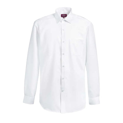 White - Front - Brook Taverner Mens Ortona Classic Long-Sleeved Formal Shirt