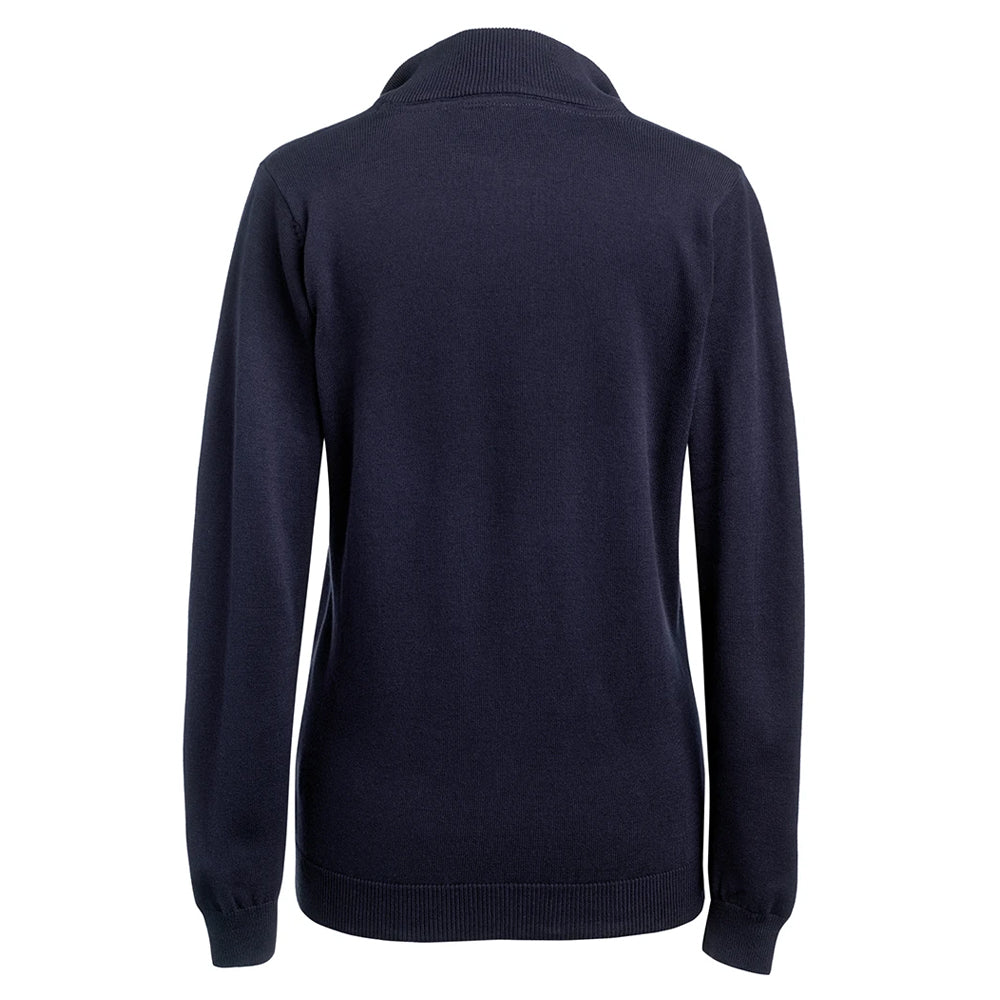 Navy - Back - Brook Taverner Womens-Ladies Taylor Quarter Zip Jumper