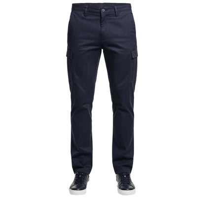Navy - Front - Brook Taverner Mens Durham Chino Cargo Trousers