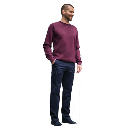 Navy - Back - Brook Taverner Mens Durham Chino Cargo Trousers