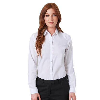 White - Back - Brook Taverner Womens-Ladies Silvi Fitted Long-Sleeved Blouse