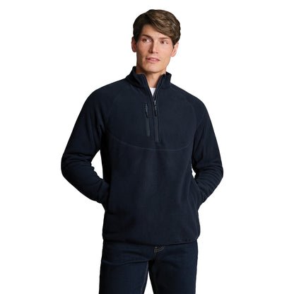 Navy - Front - Brook Taverner Mens Quarter Zip Fleece
