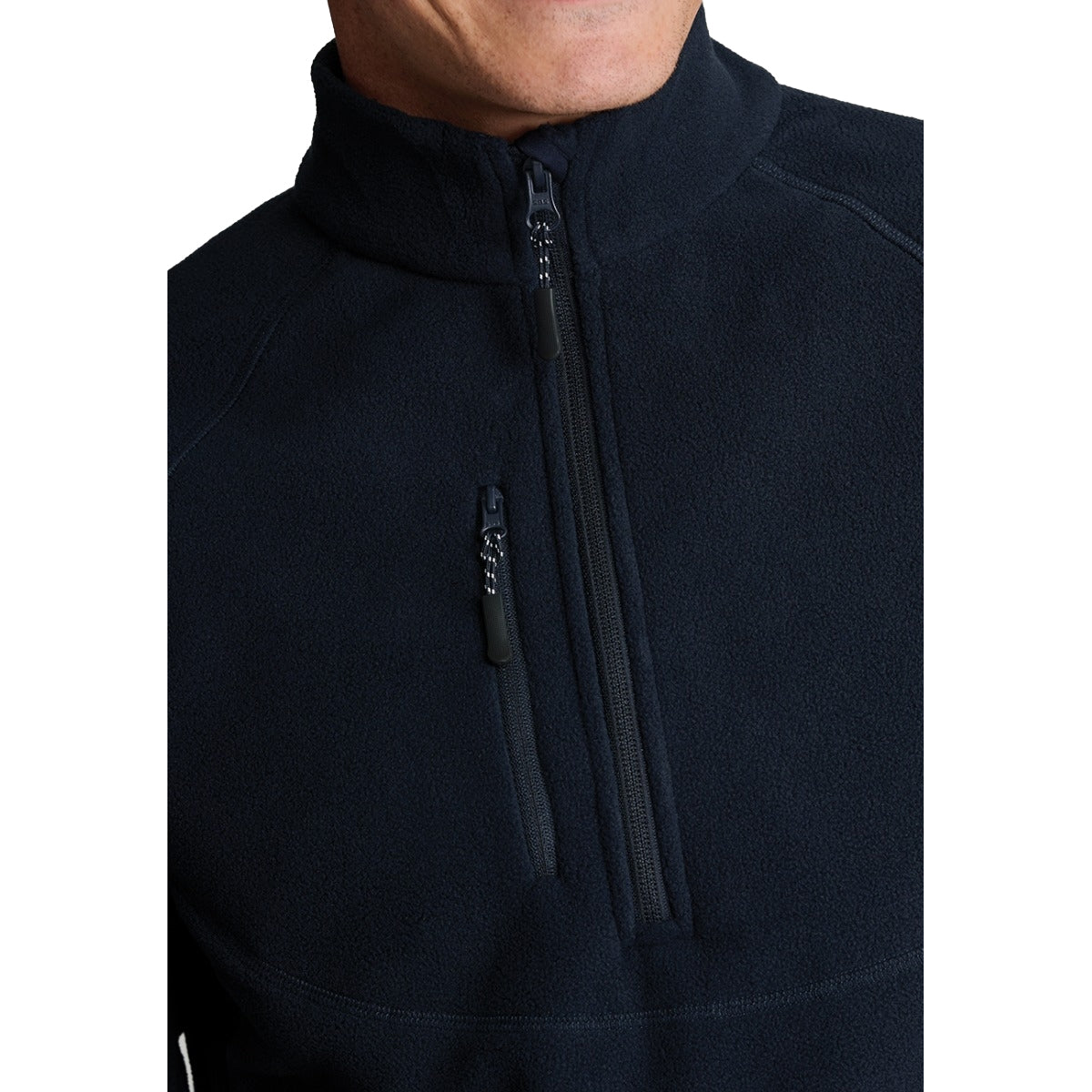 Navy - Back - Brook Taverner Mens Quarter Zip Fleece