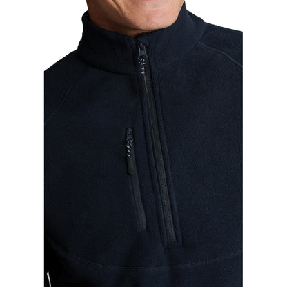 Navy - Back - Brook Taverner Mens Quarter Zip Fleece