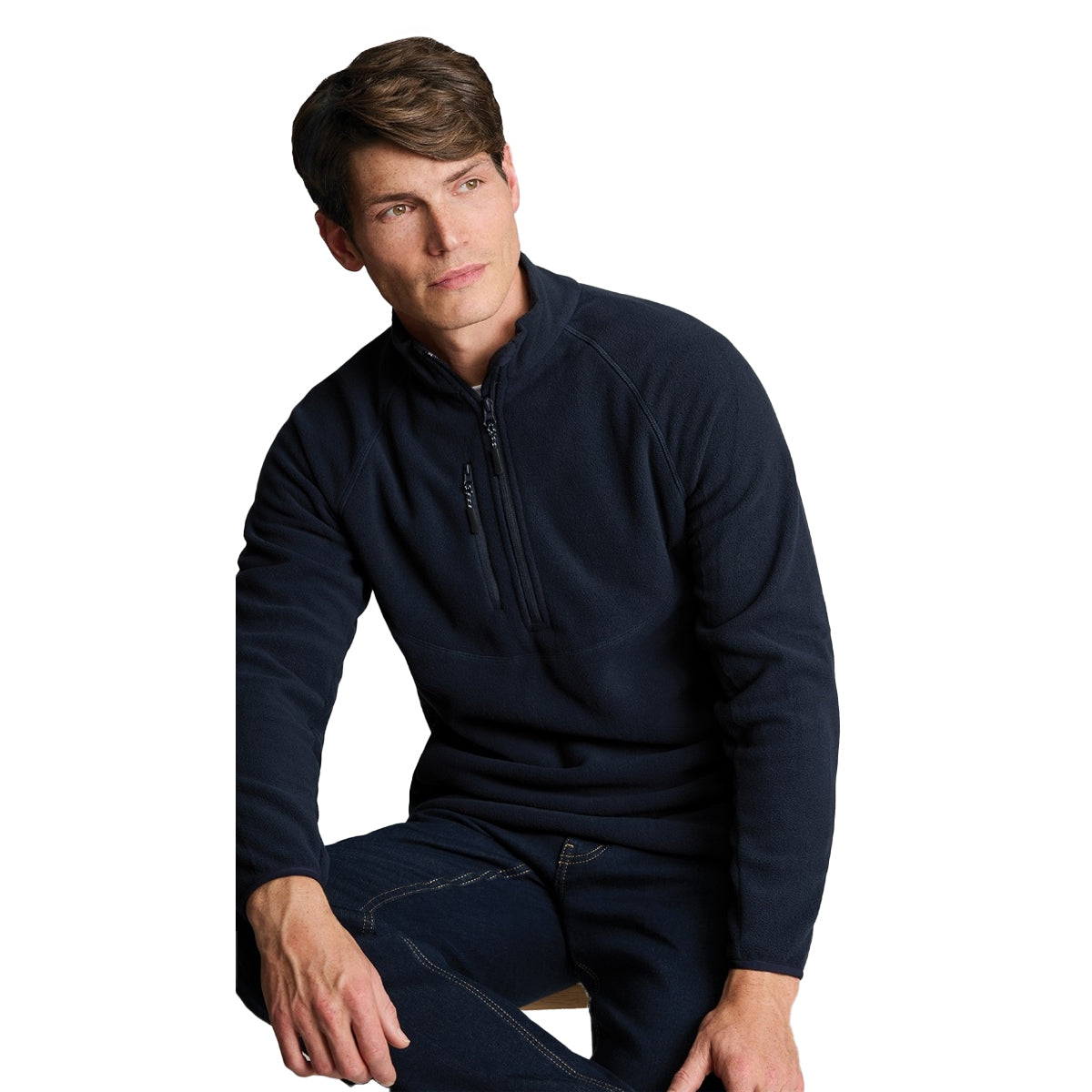 Navy - Lifestyle - Brook Taverner Mens Quarter Zip Fleece