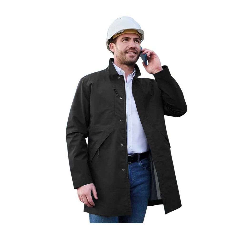 Black - Back - Brook Taverner Mens Spencer Waterproof Mackintosh