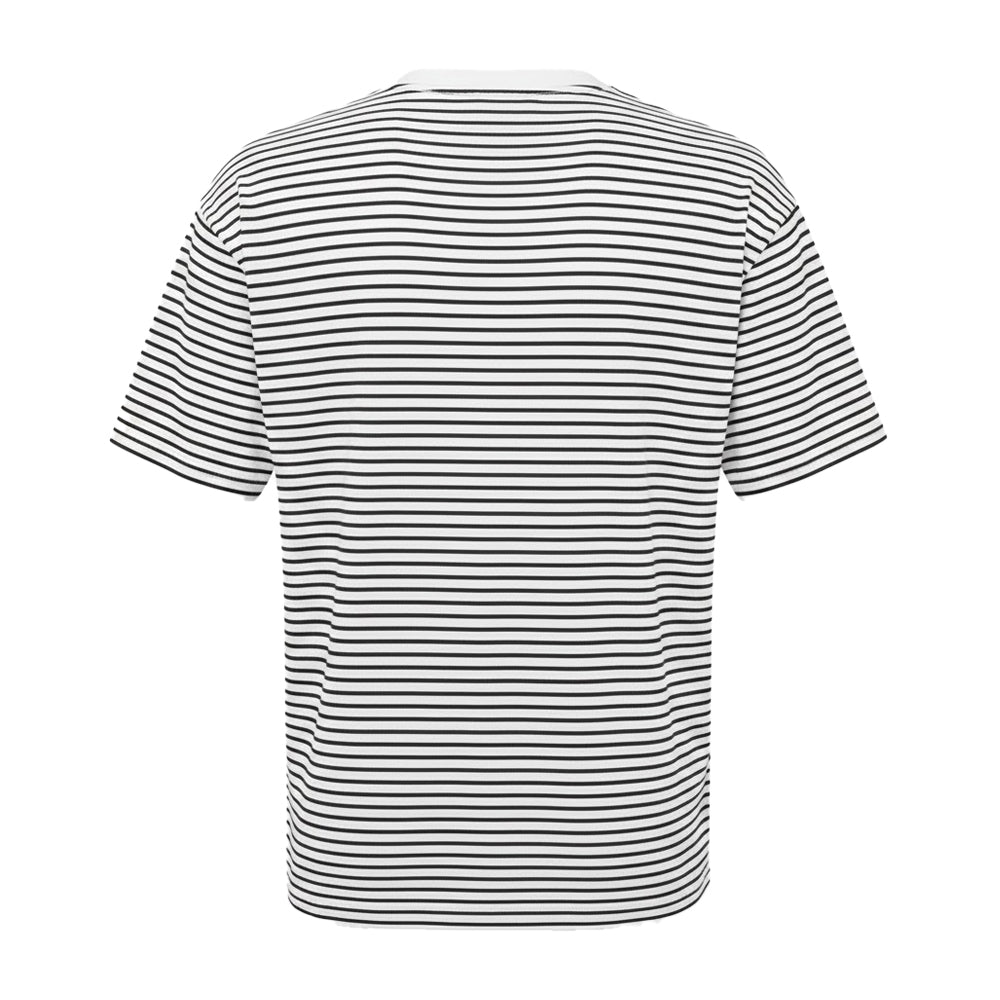 Black-White - Back - Premier Unisex Adult Utility 2.0 Contrast Striped Oversized T-Shirt