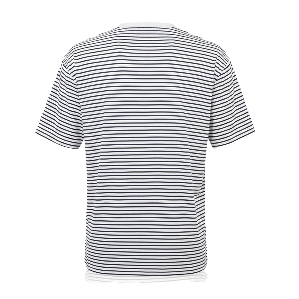 Navy-White - Back - Premier Unisex Adult Utility 2.0 Contrast Striped Oversized T-Shirt