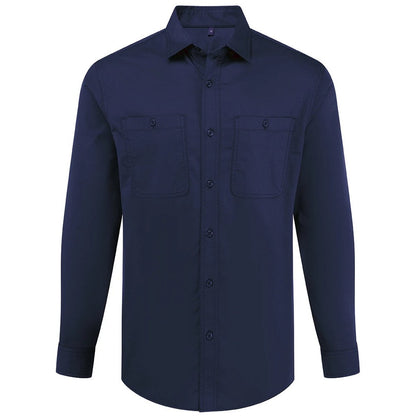 Navy - Front - Premier Unisex Adult Utility 2.0 Service Shirt