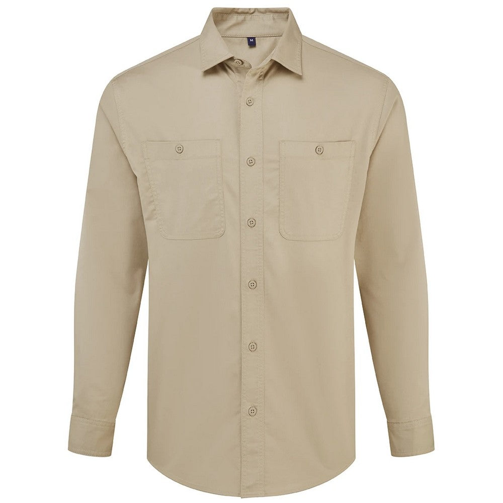 Khaki Green - Front - Premier Unisex Adult Utility 2.0 Service Shirt