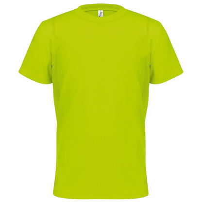 Neon Yellow - Front - SOLS Childrens-Kids Sprint Sports T-Shirt