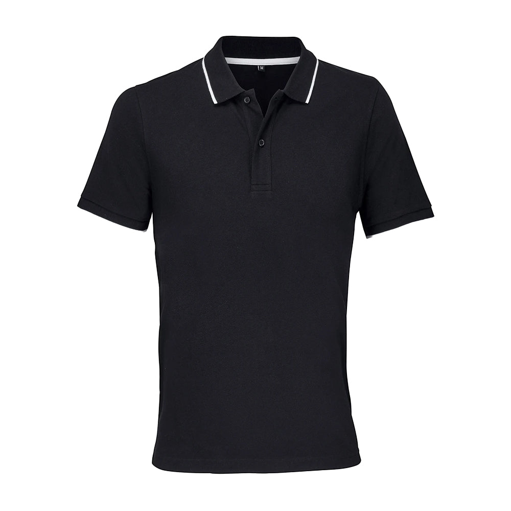 Black-White - Front - SOLS Unisex Adult Palermo Polo Shirt