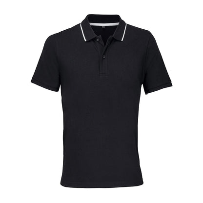 Black-White - Front - SOLS Unisex Adult Palermo Polo Shirt