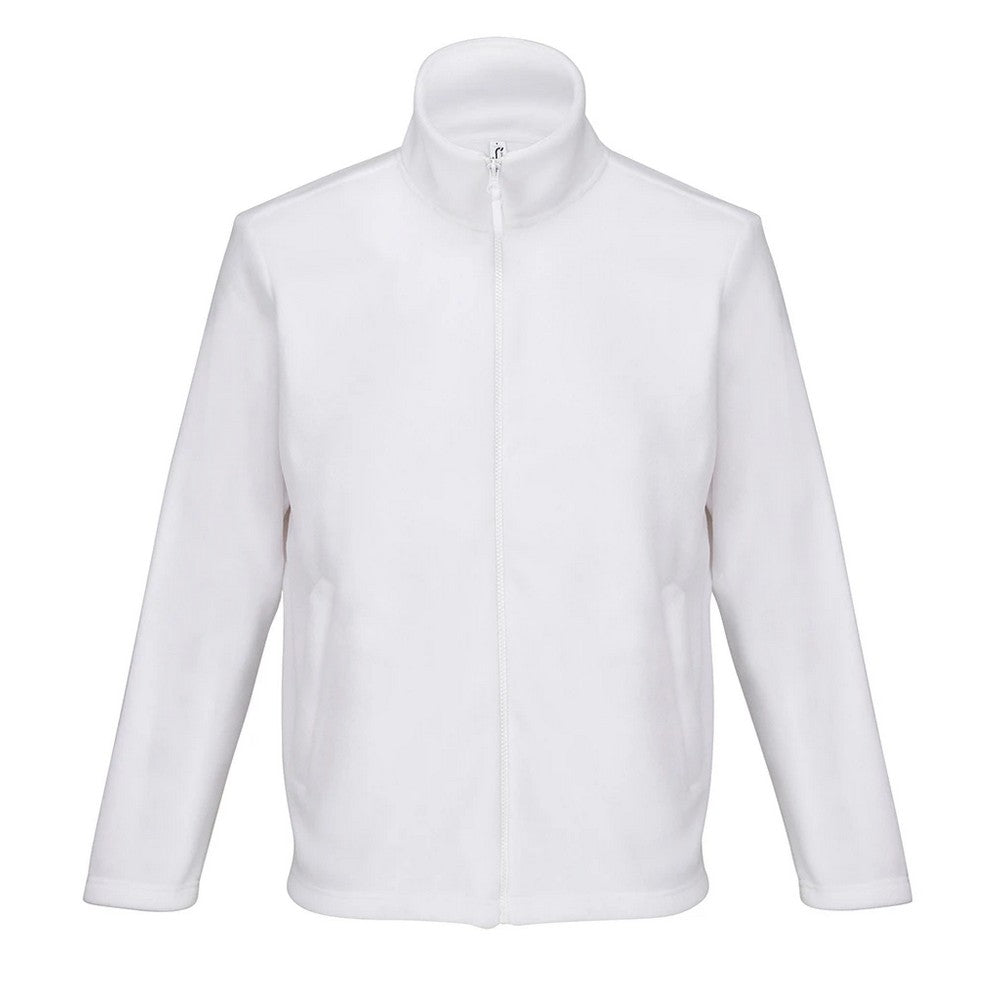 White - Front - SOLS Unisex Adult Microfleece Jacket