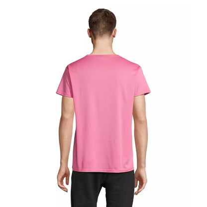 Ribbon Pink - Back - SOLS Unisex Adult Sprint T-Shirt