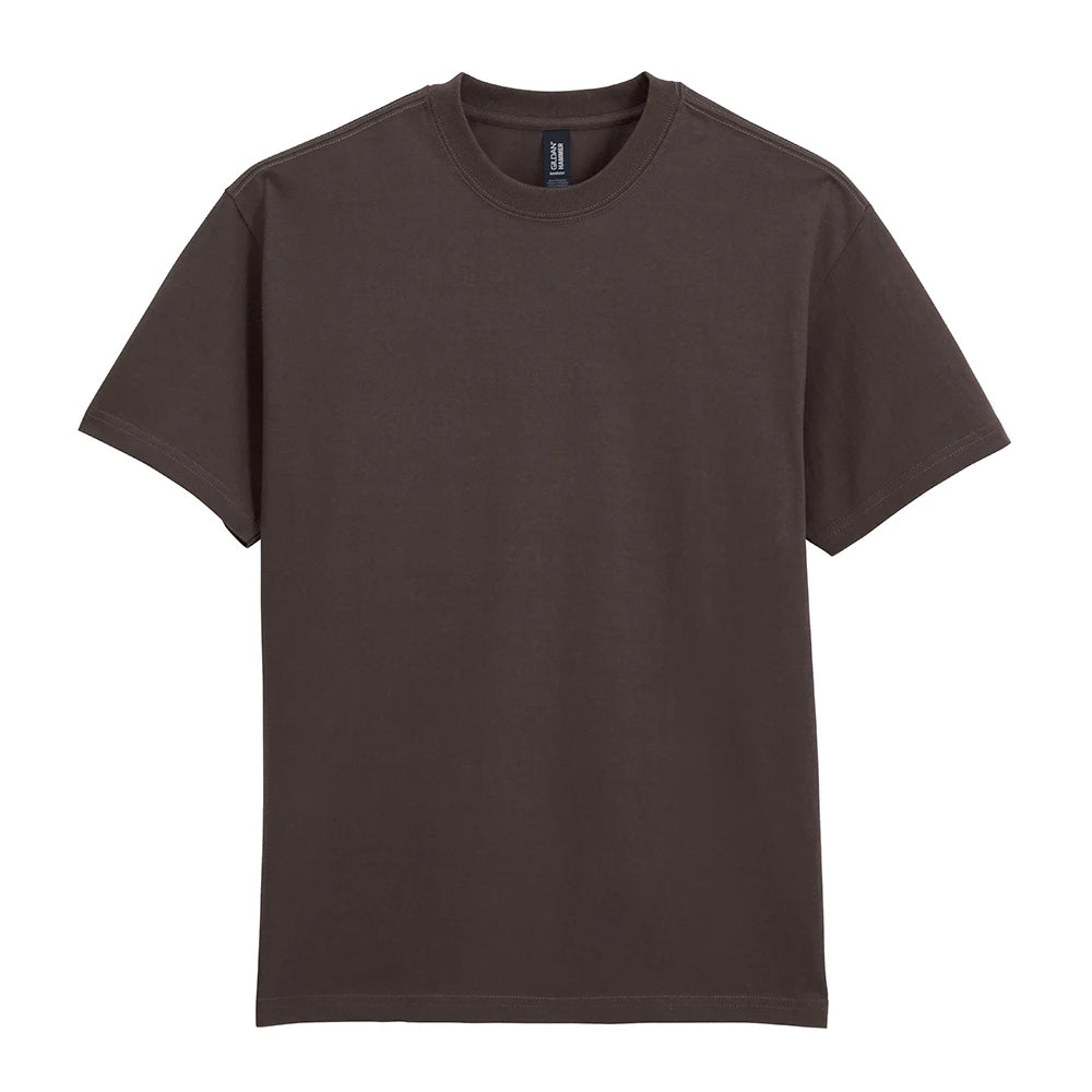 Dark Chocolate - Front - Gildan Hammer Mens Heavyweight T-Shirt