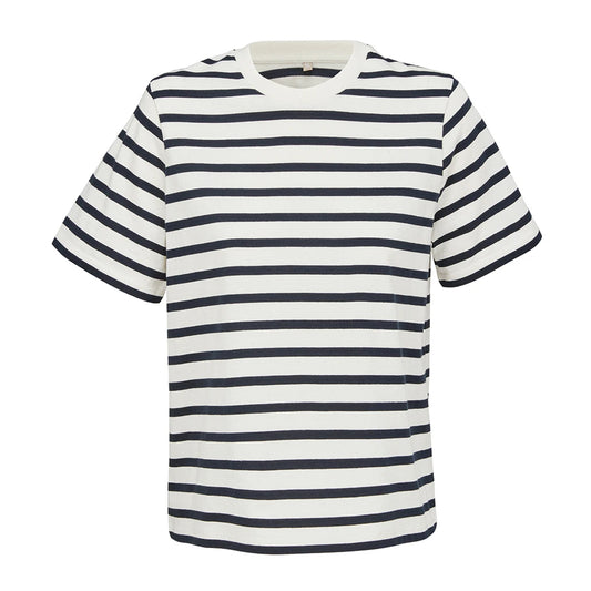Off White-Navy - Front - SOLS Womens-Ladies Legend T-Shirt