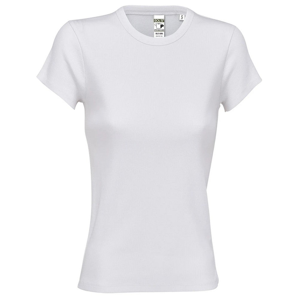 White - Front - SOLS Womens-Ladies Sara T-Shirt