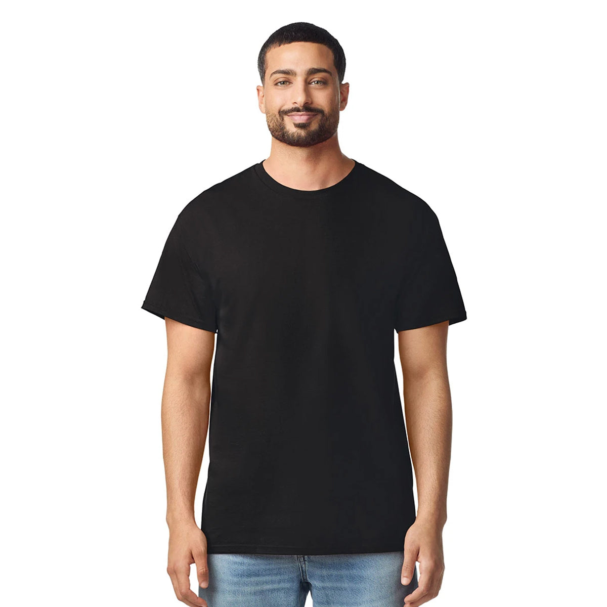Black - Side - Gildan Mens Cotton T-Shirt